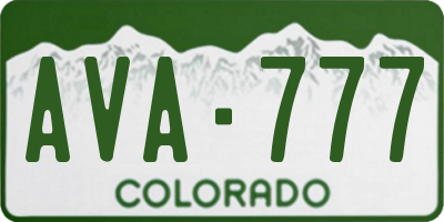 CO license plate AVA777
