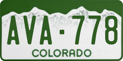 CO license plate AVA778