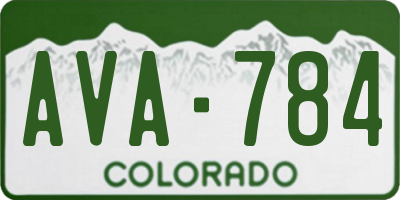 CO license plate AVA784