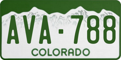 CO license plate AVA788