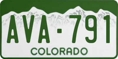 CO license plate AVA791