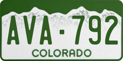 CO license plate AVA792