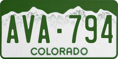CO license plate AVA794