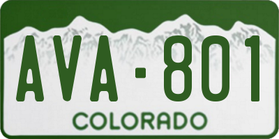 CO license plate AVA801