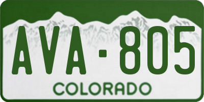 CO license plate AVA805