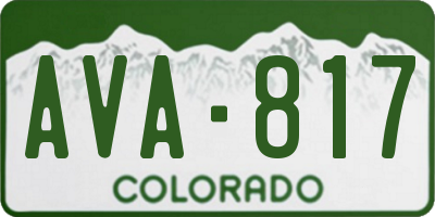 CO license plate AVA817