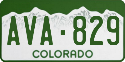 CO license plate AVA829