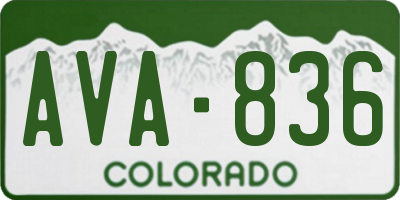CO license plate AVA836
