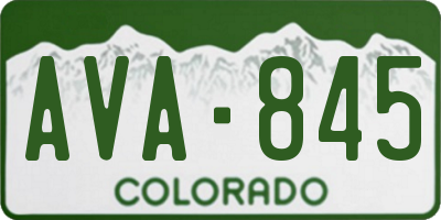 CO license plate AVA845