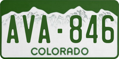 CO license plate AVA846