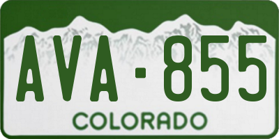 CO license plate AVA855