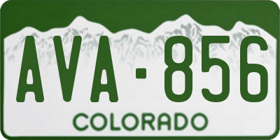 CO license plate AVA856