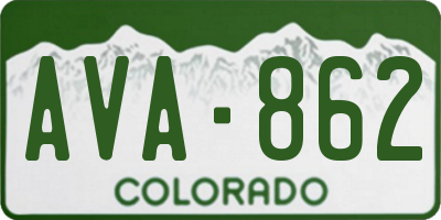 CO license plate AVA862
