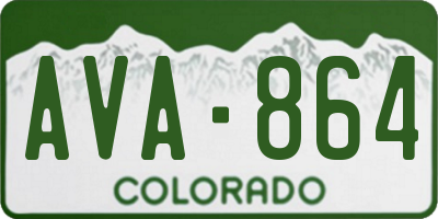 CO license plate AVA864