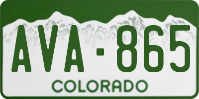 CO license plate AVA865