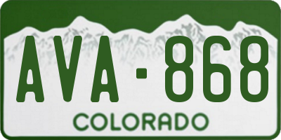 CO license plate AVA868