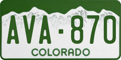 CO license plate AVA870