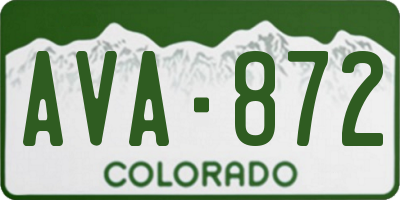 CO license plate AVA872