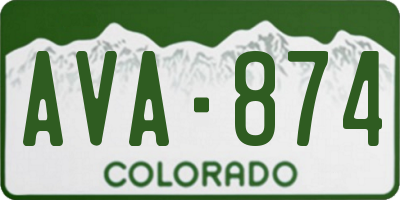CO license plate AVA874