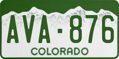 CO license plate AVA876