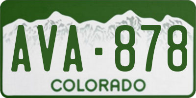CO license plate AVA878
