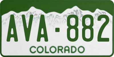 CO license plate AVA882