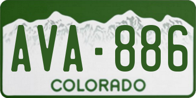 CO license plate AVA886