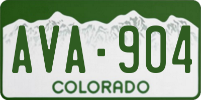 CO license plate AVA904