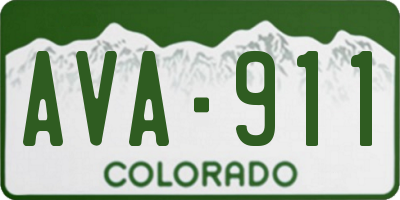CO license plate AVA911