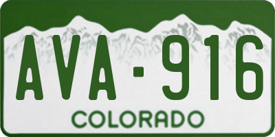 CO license plate AVA916