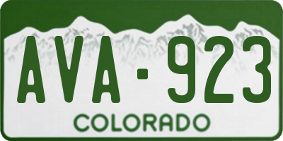 CO license plate AVA923