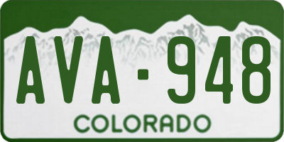 CO license plate AVA948