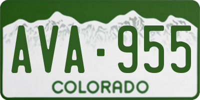 CO license plate AVA955