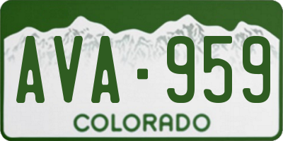 CO license plate AVA959