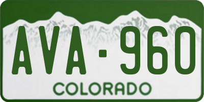 CO license plate AVA960