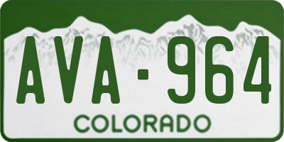 CO license plate AVA964