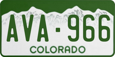 CO license plate AVA966