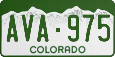 CO license plate AVA975
