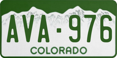 CO license plate AVA976