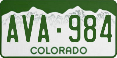 CO license plate AVA984