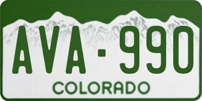 CO license plate AVA990