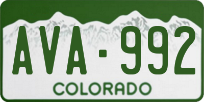 CO license plate AVA992