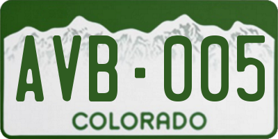 CO license plate AVB005