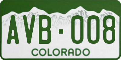 CO license plate AVB008