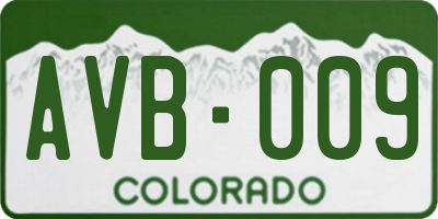 CO license plate AVB009