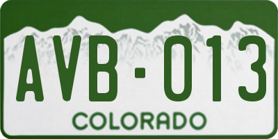 CO license plate AVB013