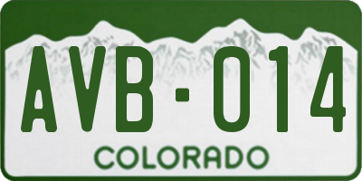 CO license plate AVB014