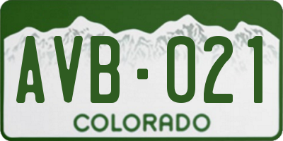 CO license plate AVB021