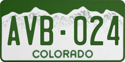 CO license plate AVB024