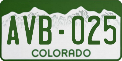 CO license plate AVB025
